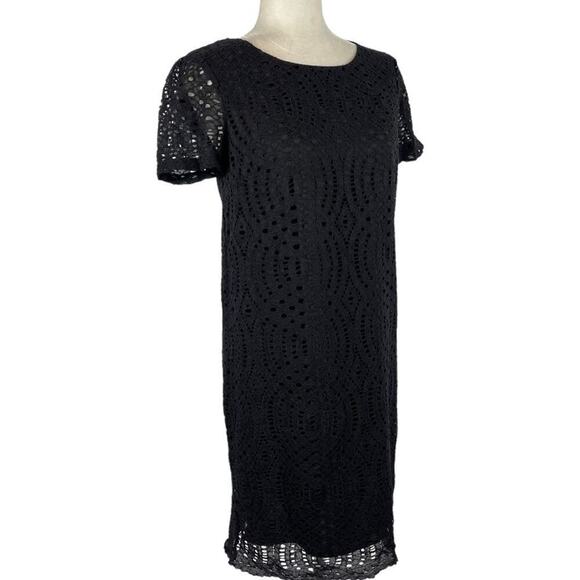 J. Crew Black Lace midi dress with scalloped hem Size 2 - Picture 7 of 10